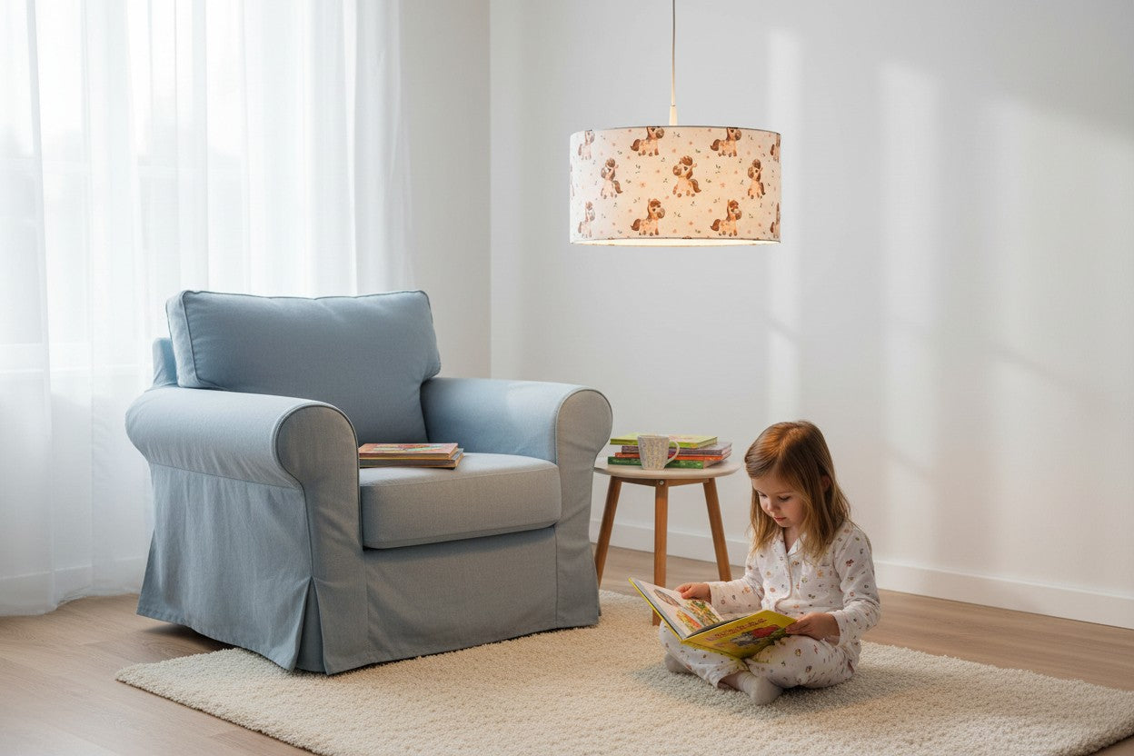Stoff-Pendelleuchte Pony Paula