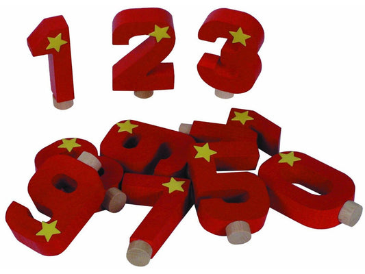 Geburtstagszahlen 0-9 aus Holz für die Bunte Lichterraupe, Made in Germany